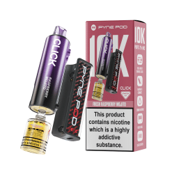 Pod Salt Pyne Click 10,000 Puffs - 10+2ml - FRESH RASPBERRY MOJITO - [5 Pack]