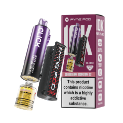 Pod Salt Pyne Click 10,000 Puffs - 10+2ml - SOUR CHERRY RASPBERRY ICE - [5 Pack]