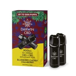 Darwin CBD (The Big One) Replacement Pod - 2 x 450mg - Blueberry Cherry Cranberry 900mg