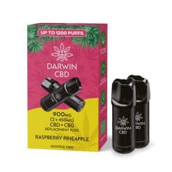 Darwin CBD (The Big One) Replacement Pod - 2 x 450mg - Raspberry Pineapple 900mg