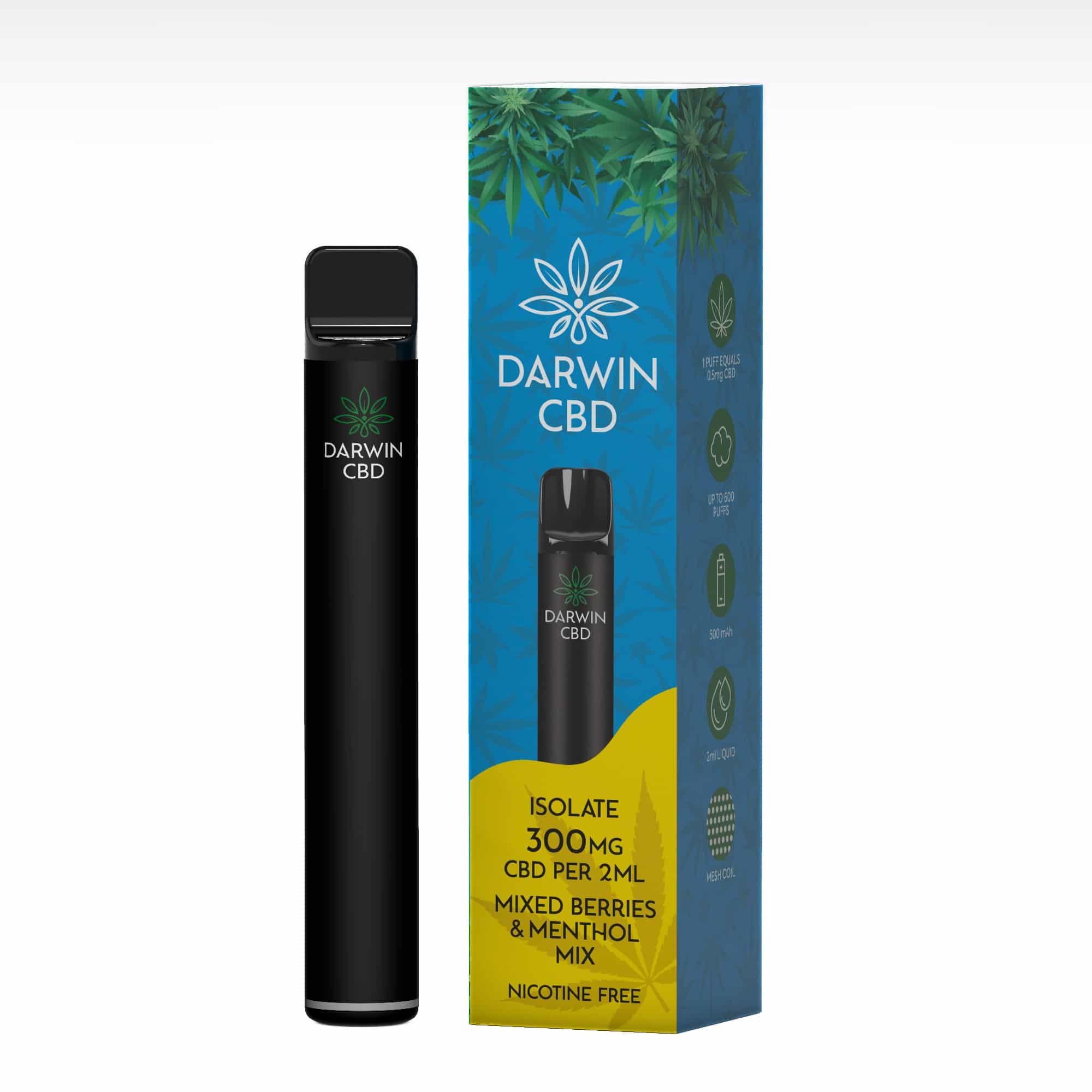 Darwin CBD - Pod Kit 600 Puffs - Mixed Berries & Menthol Mix 300mg - Image 4