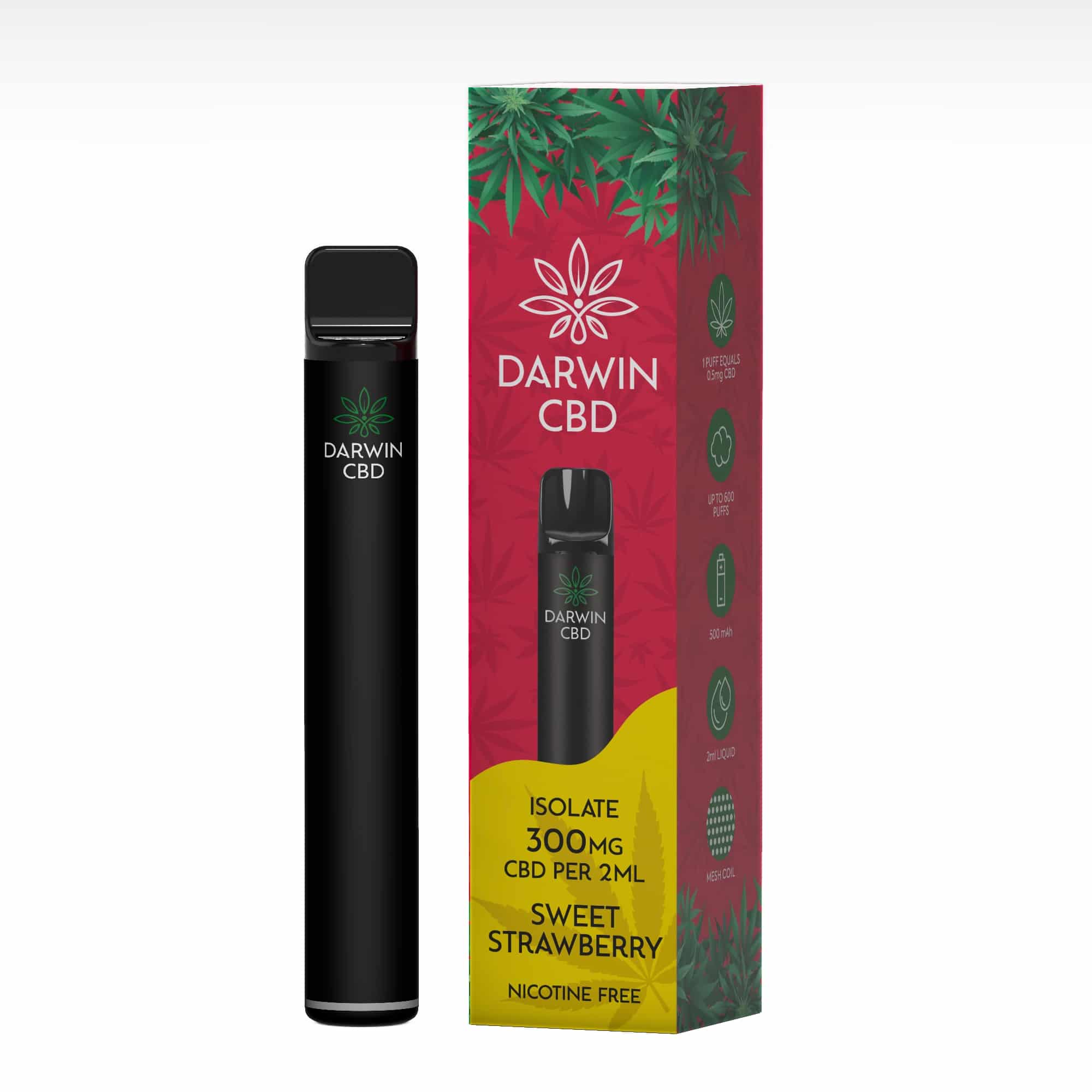Darwin CBD - Pod Kit 600 Puffs - Sweet Strawberry 300mg - Image 4