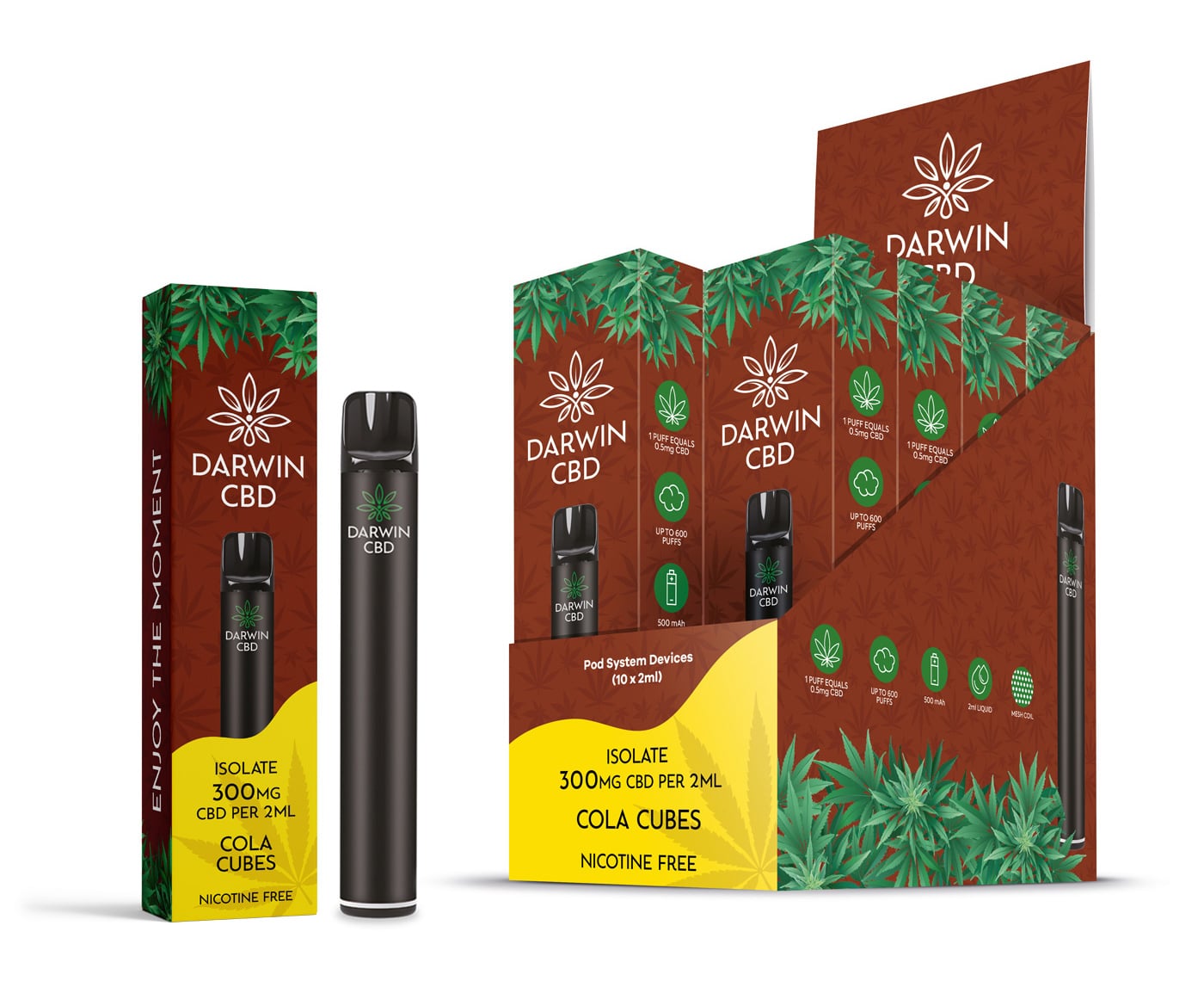 Darwin CBD - Pod Kit 600 Puffs - Cola Cubes 300mg - Image 2